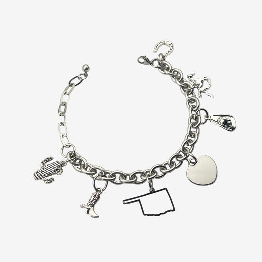 Choose your State Cowgirl Charm Bracelet