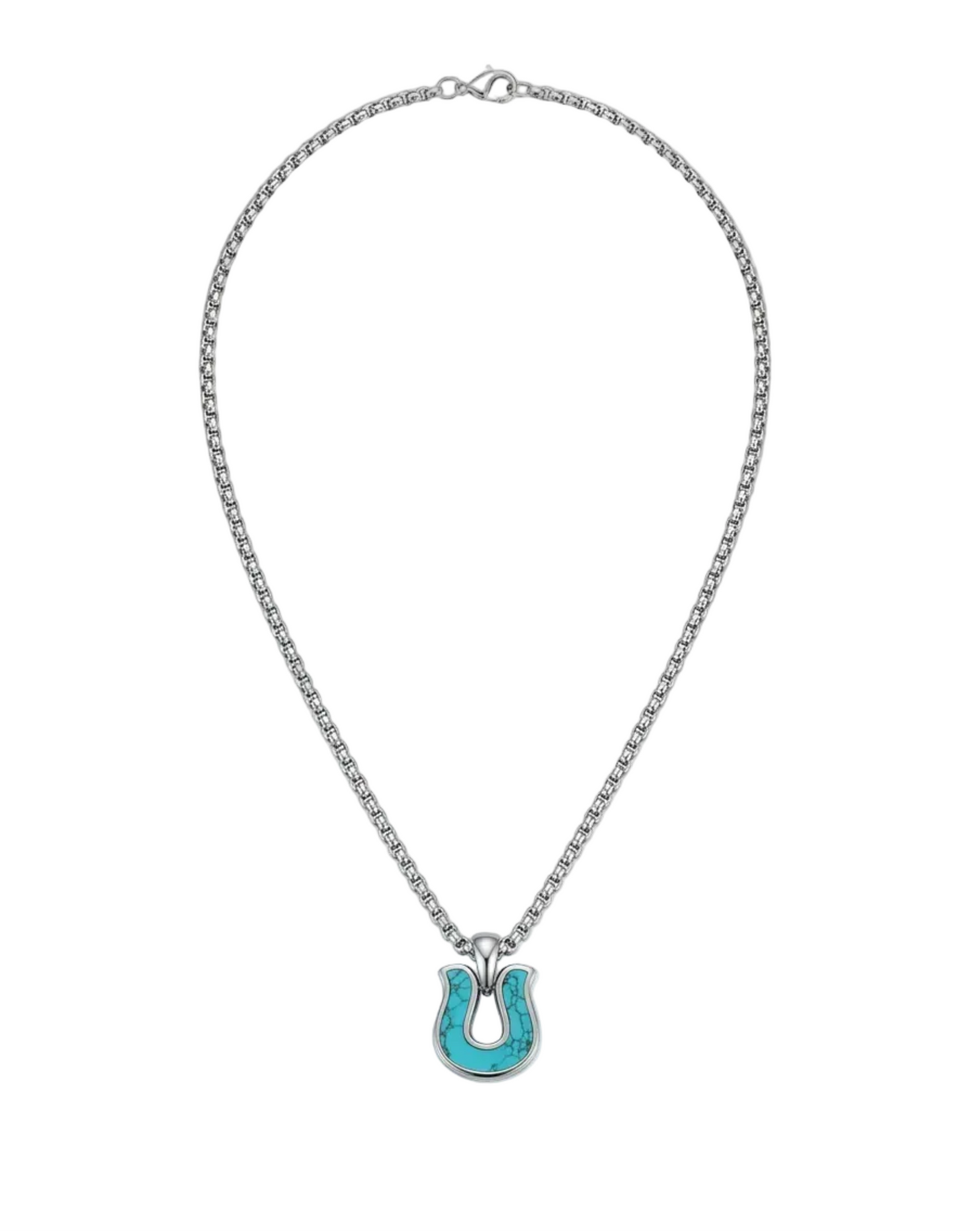 Blue Horseshoe Necklace