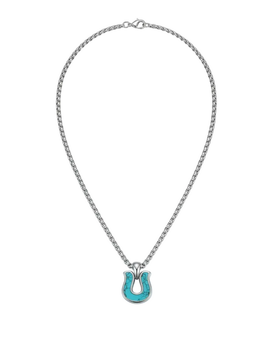 Blue Horseshoe Necklace