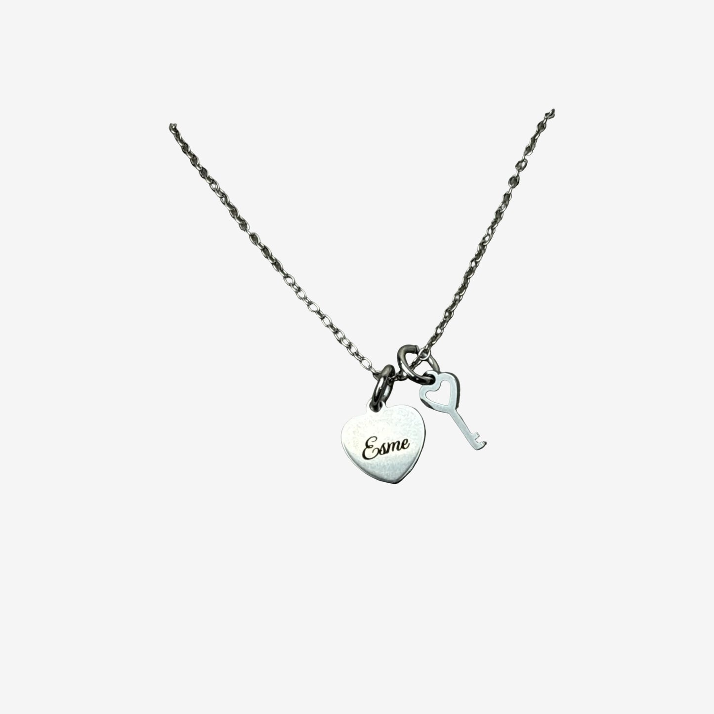 Key to my Heart Charm Necklace Stainless