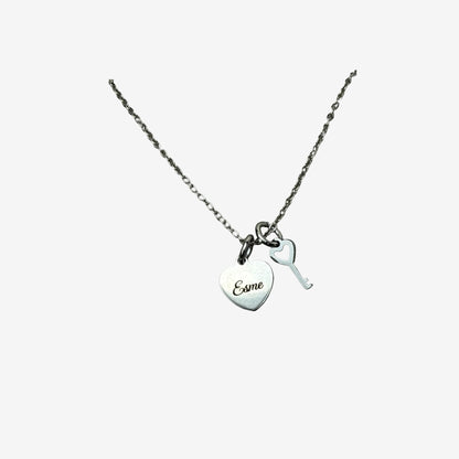 Key to my Heart Charm Necklace Stainless
