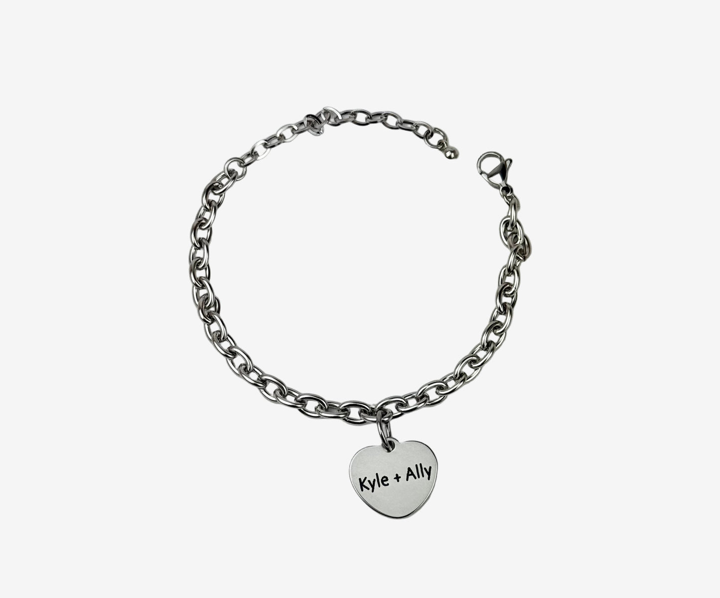 Heart Name Charm Bracelet
