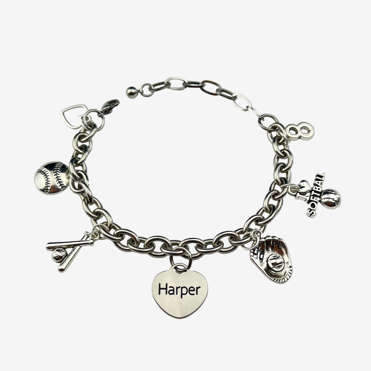Softball Spirit Charm Bracelet