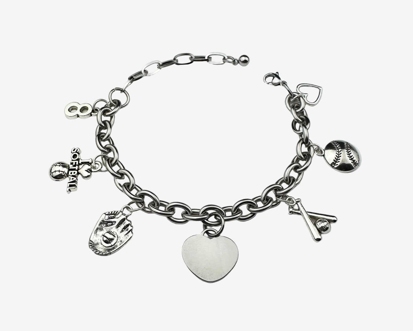 Softball Spirit Charm Bracelet