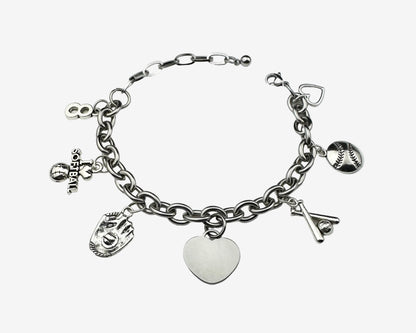 Softball Spirit Charm Bracelet