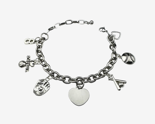 Softball Spirit Charm Bracelet