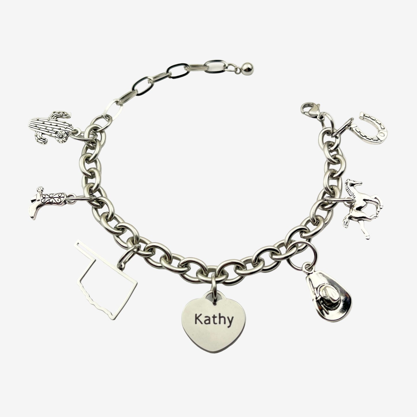 Oklahoma Cowgirl Charm Bracelet