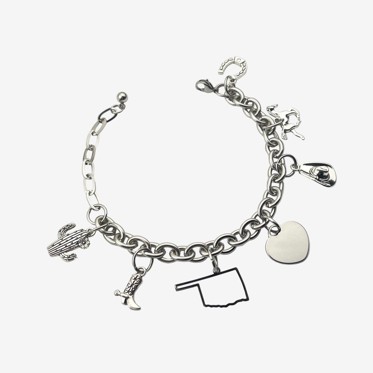 Oklahoma Cowgirl Charm Bracelet