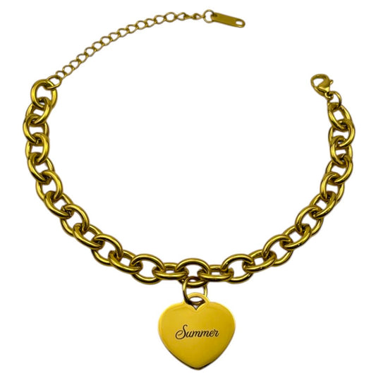 Everyday Name Charm Bracelet Gold Stainless