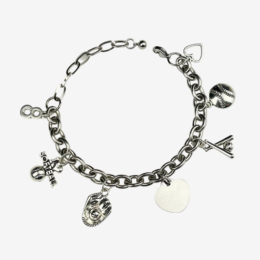 Softball Spirit Charm Bracelet