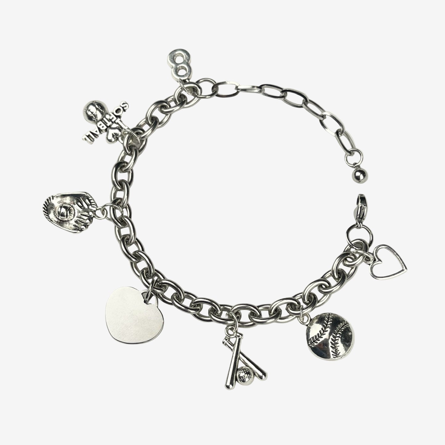 Softball Spirit Charm Bracelet