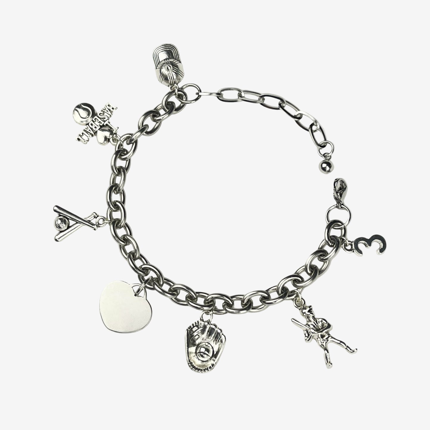 Grand Slam Baseball Charm Bracelet