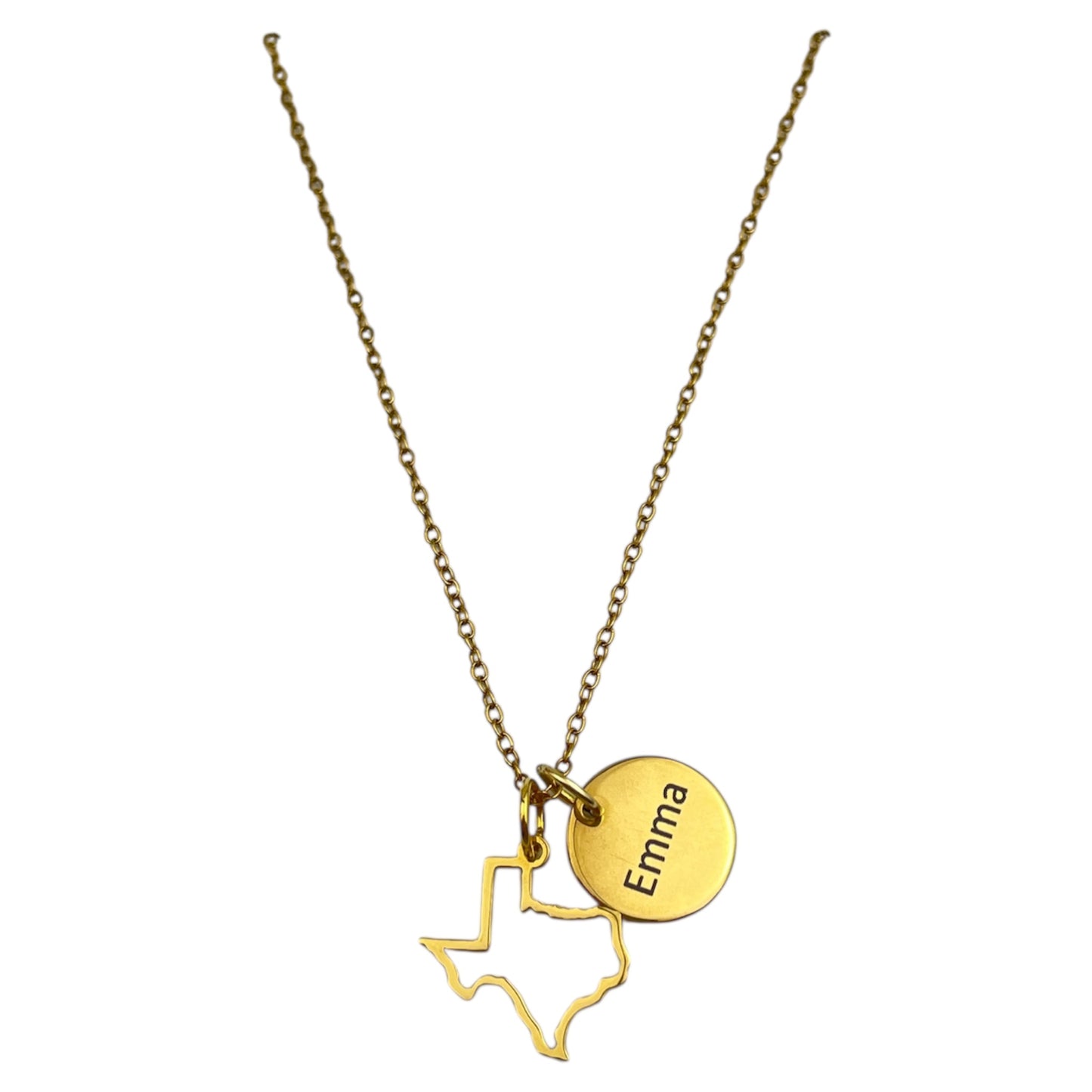 Heart of Texas Necklace Gold Stainless