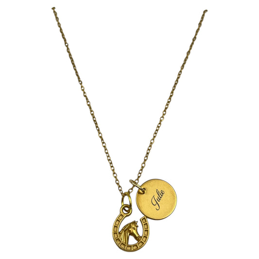 Lucky Horseshoe Necklace Gold Stainless