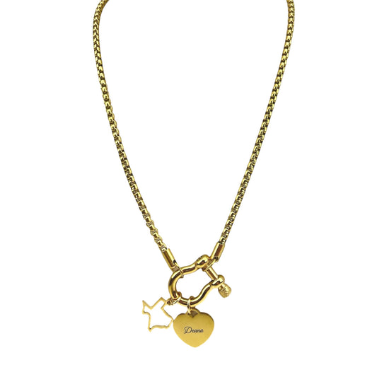 Texas Sweetheart Necklace Gold Stainless